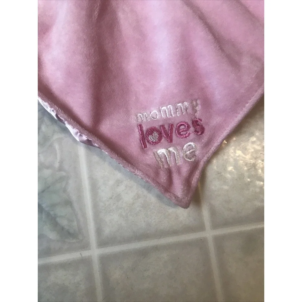 Carter's Baby Lovey Pink Bunny Rabbit Mommy Loves Me Security Blankey Rattle